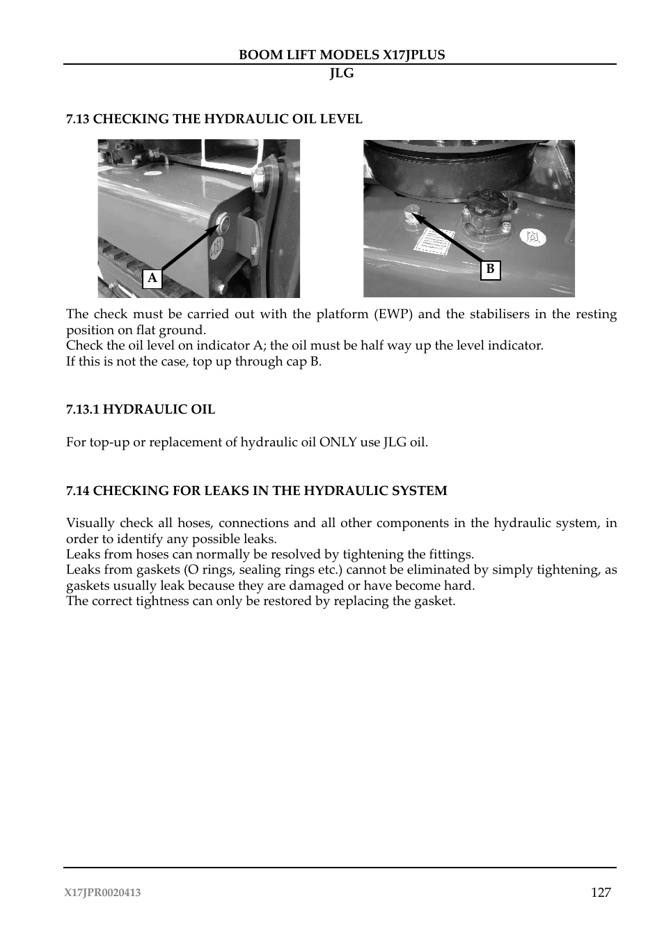 JLG X17J Plus Operator Manual User Manual | Page 131 / 176