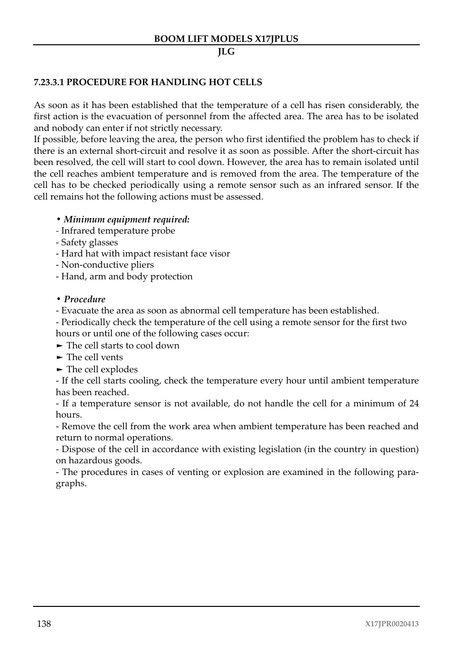 JLG X17J Plus Operator Manual User Manual | Page 142 / 176