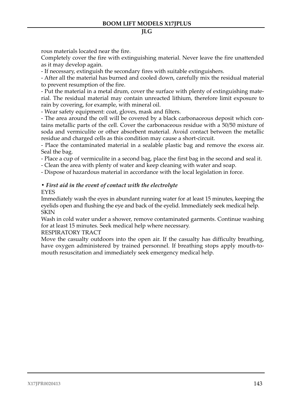JLG X17J Plus Operator Manual User Manual | Page 147 / 176