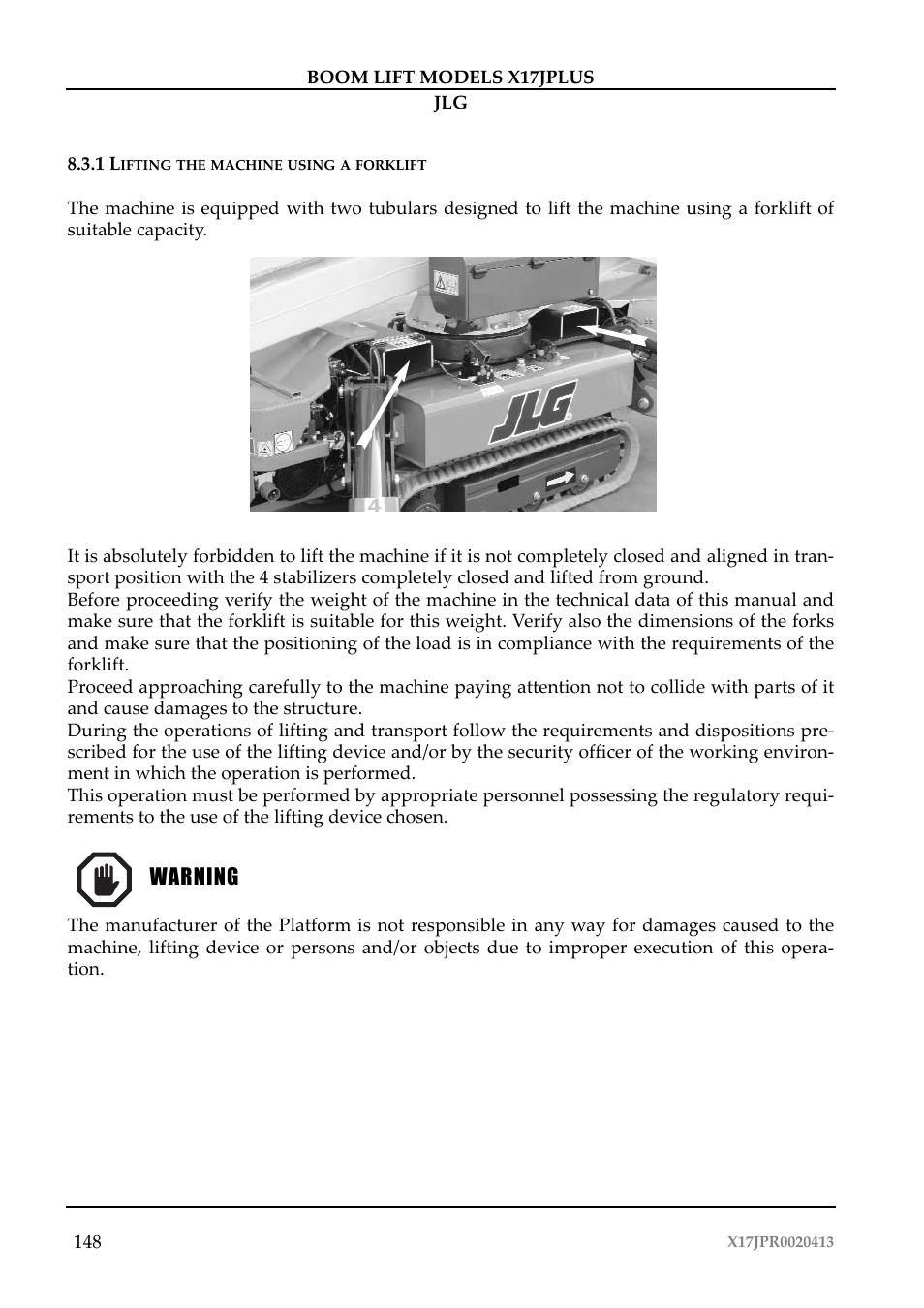 JLG X17J Plus Operator Manual User Manual | Page 152 / 176