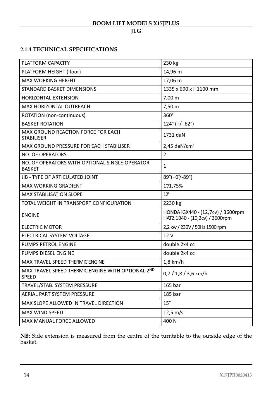 JLG X17J Plus Operator Manual User Manual | Page 18 / 176