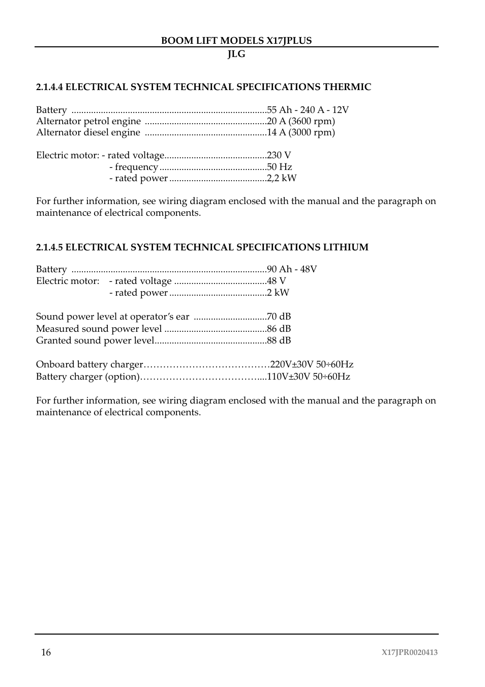 JLG X17J Plus Operator Manual User Manual | Page 20 / 176