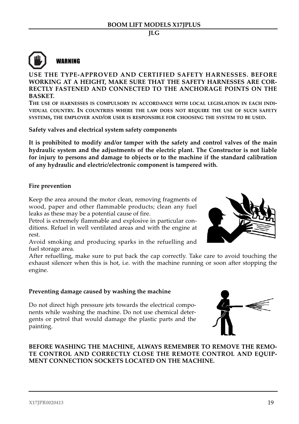Importante | JLG X17J Plus Operator Manual User Manual | Page 23 / 176