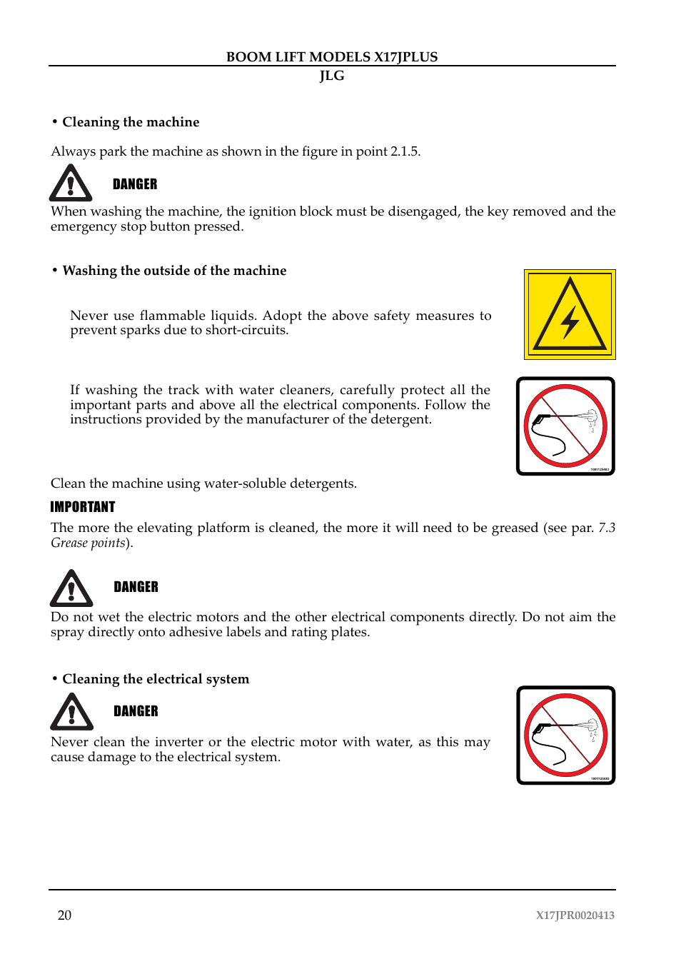Attenzione | JLG X17J Plus Operator Manual User Manual | Page 24 / 176