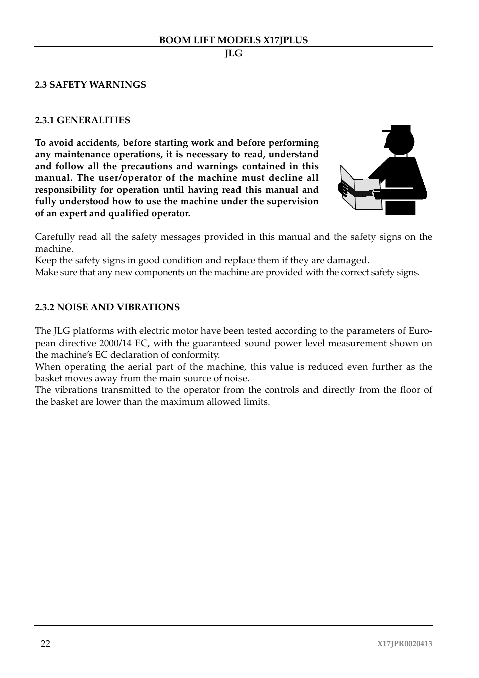 JLG X17J Plus Operator Manual User Manual | Page 26 / 176
