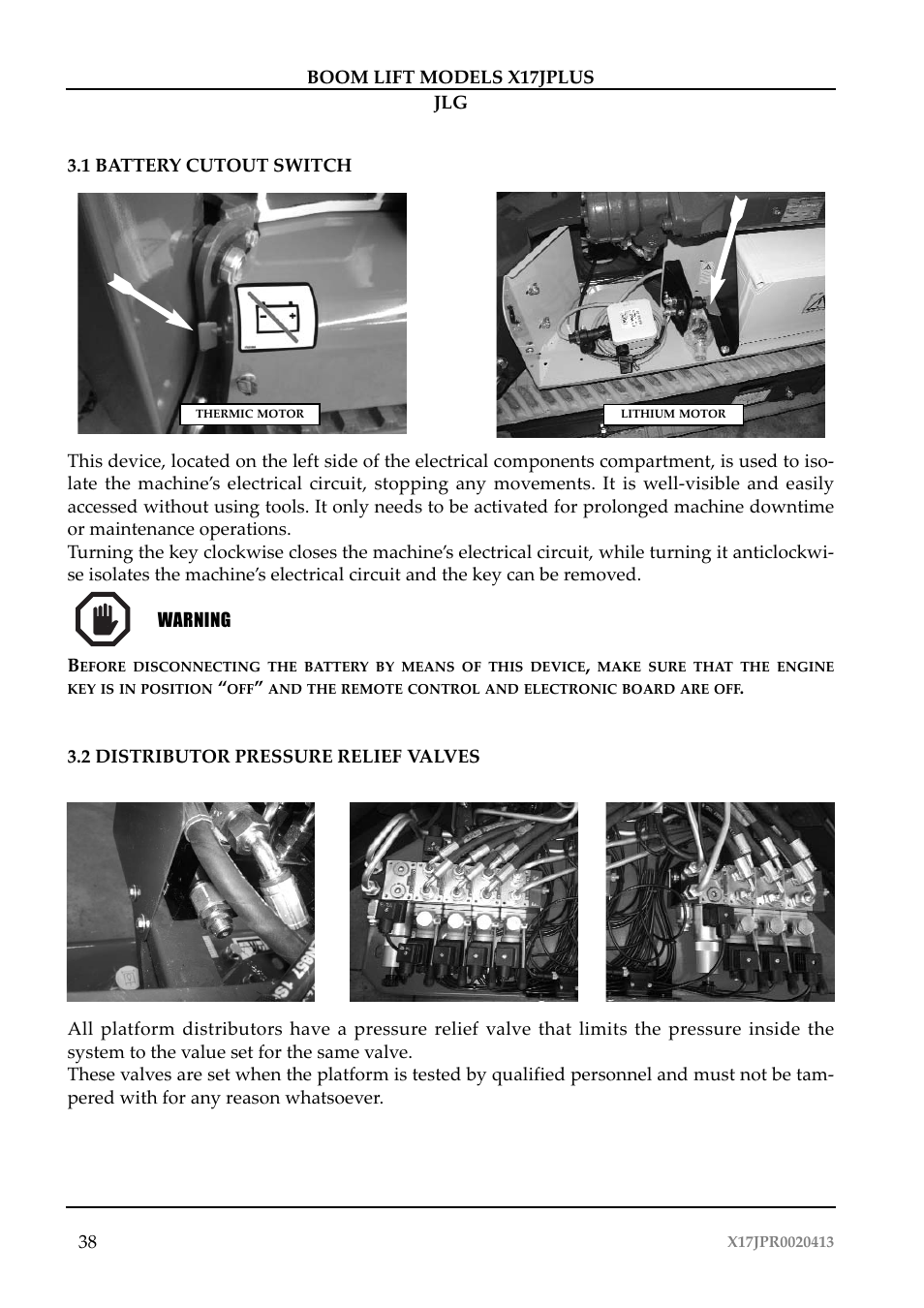 Importante | JLG X17J Plus Operator Manual User Manual | Page 42 / 176