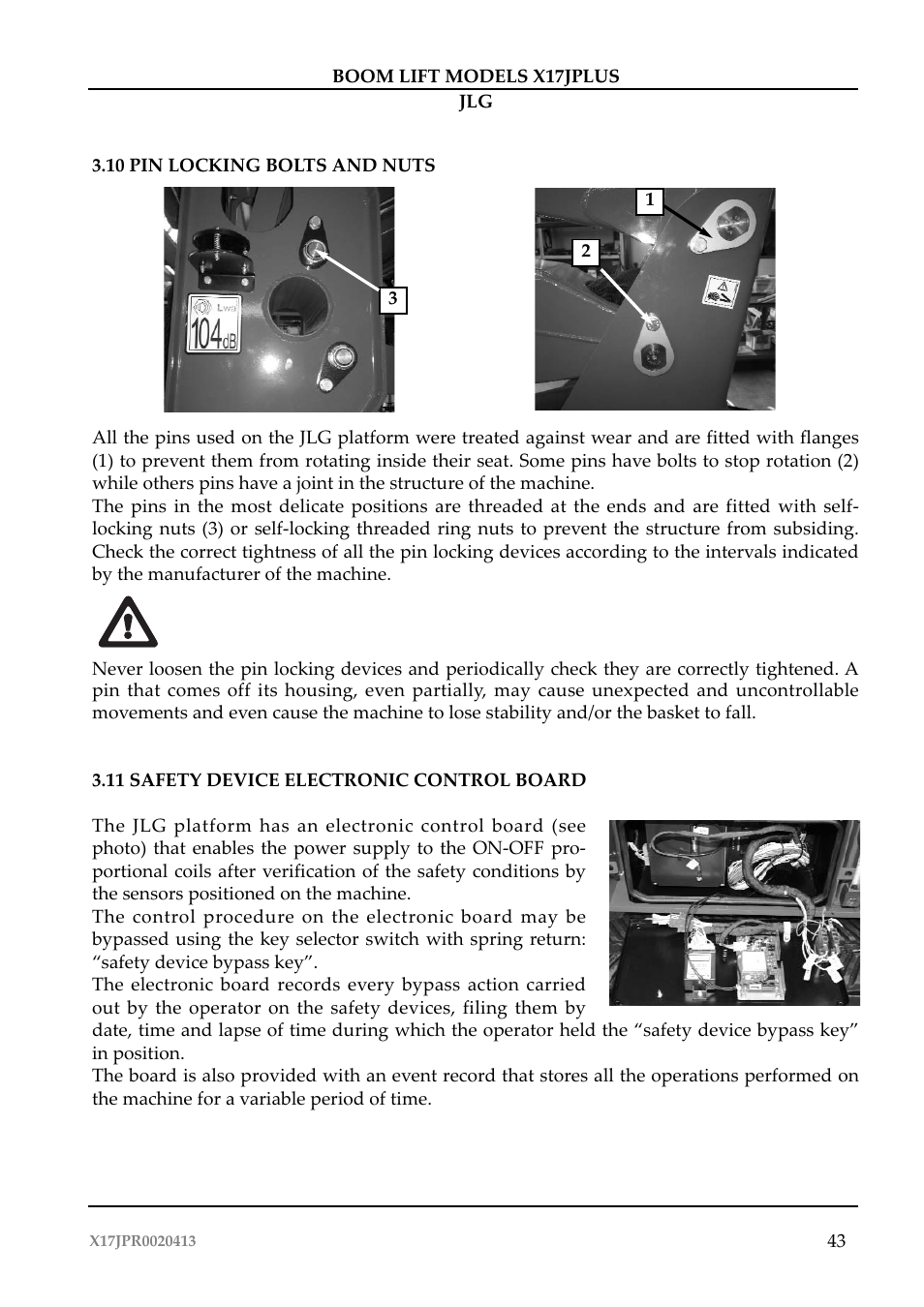 JLG X17J Plus Operator Manual User Manual | Page 47 / 176