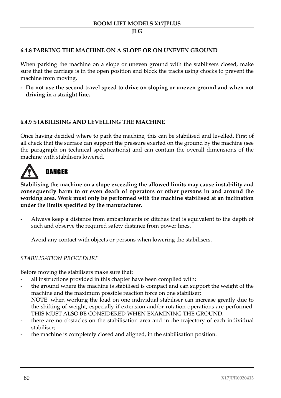JLG X17J Plus Operator Manual User Manual | Page 84 / 176