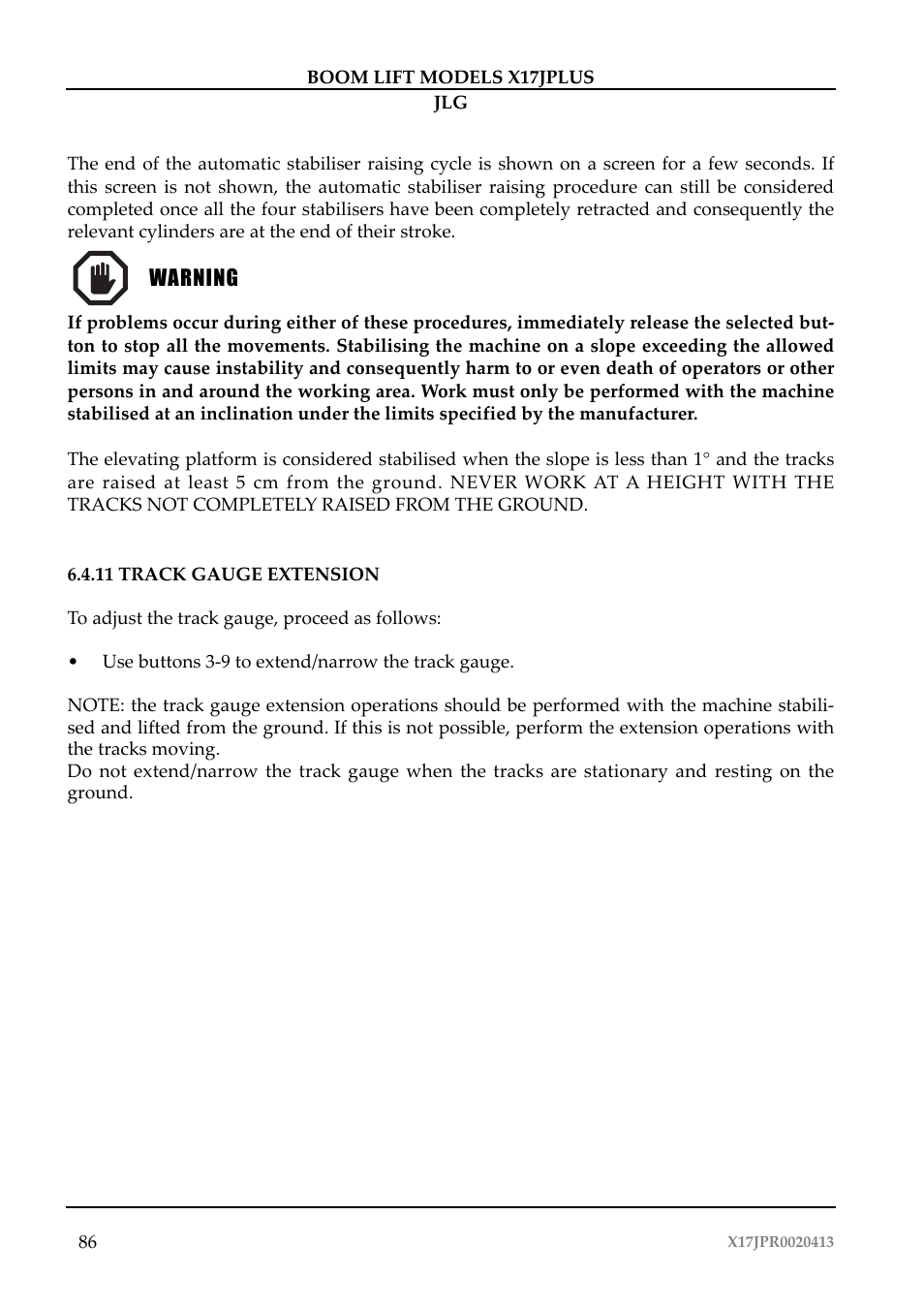 JLG X17J Plus Operator Manual User Manual | Page 90 / 176