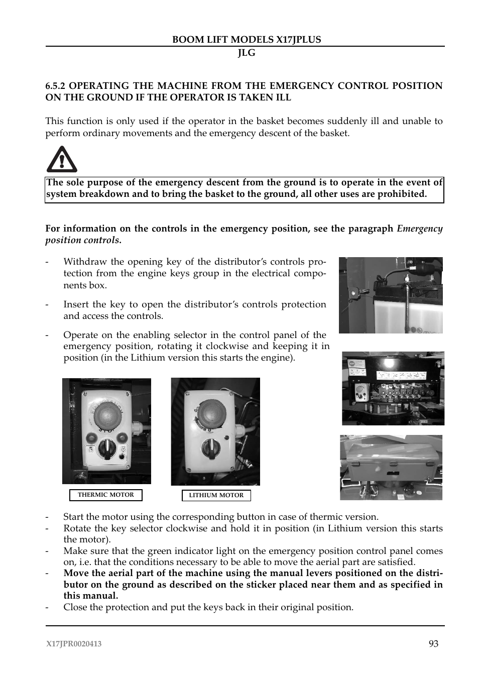 JLG X17J Plus Operator Manual User Manual | Page 97 / 176