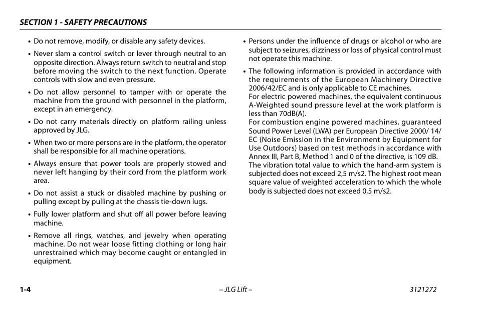 JLG M4069 Operator Manual User Manual | Page 14 / 86