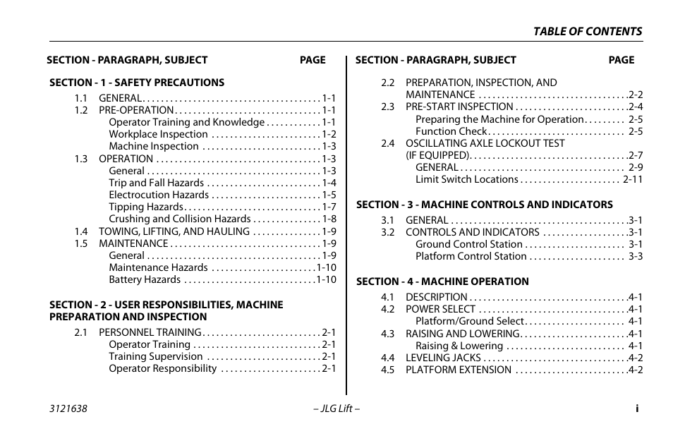 JLG M4069 Operator Manual User Manual | Page 7 / 86