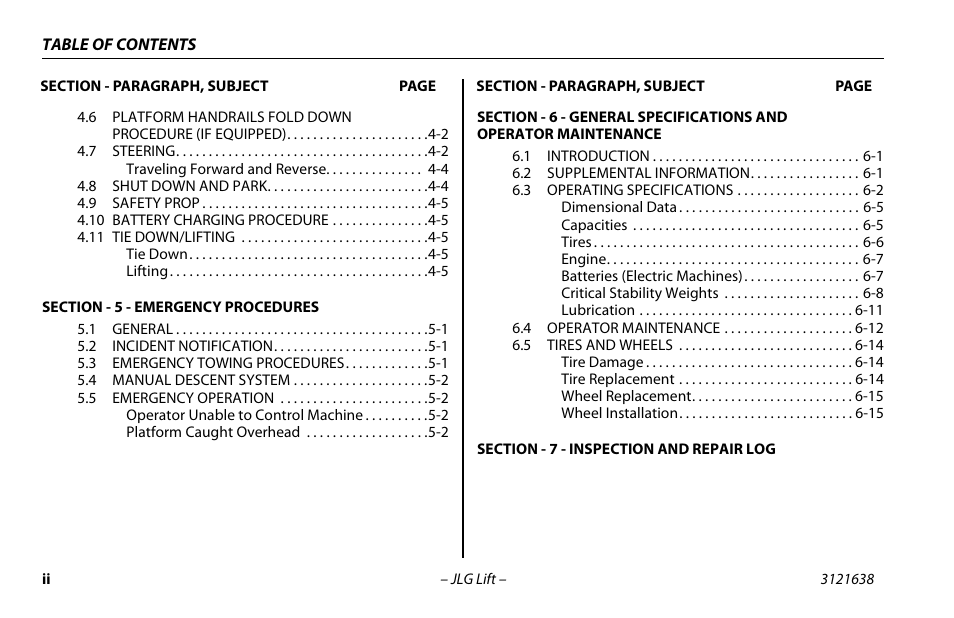 JLG M4069 Operator Manual User Manual | Page 8 / 86