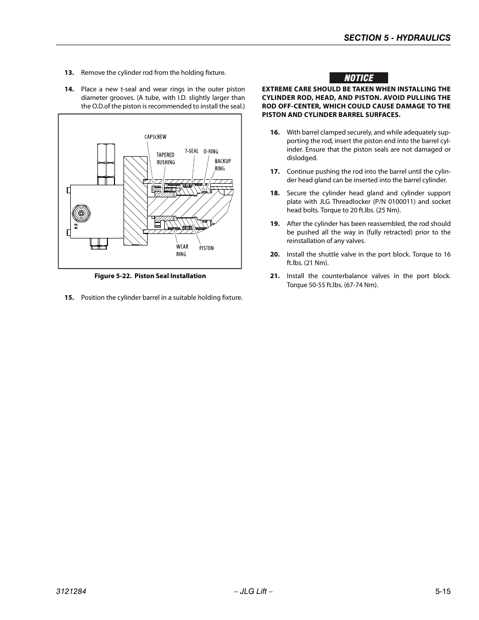 Piston seal installation -15 | JLG 18RS Service Manual User Manual | Page 105 / 230