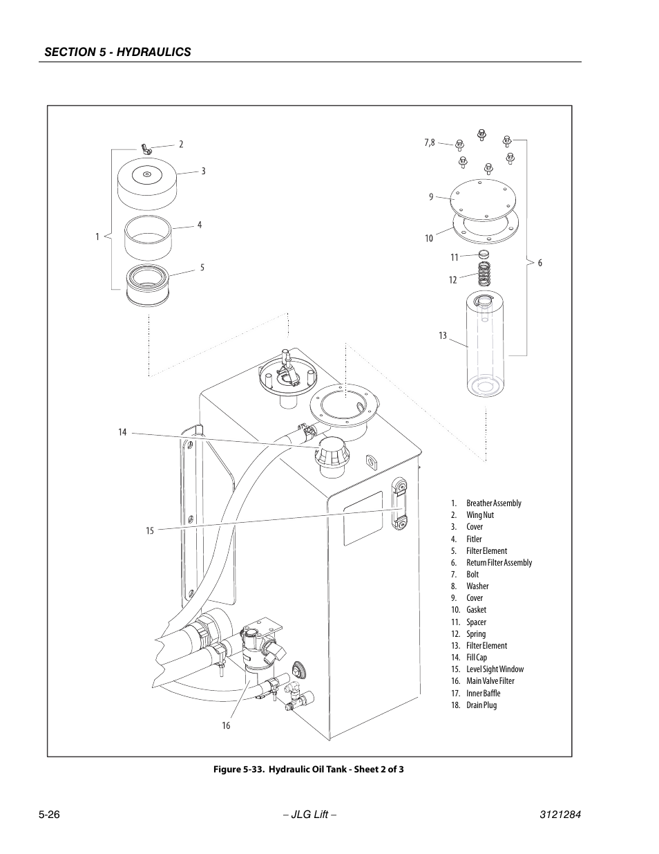 Hydraulic oil tank - sheet 2 of 3 -26 | JLG 18RS Service Manual User Manual | Page 116 / 230