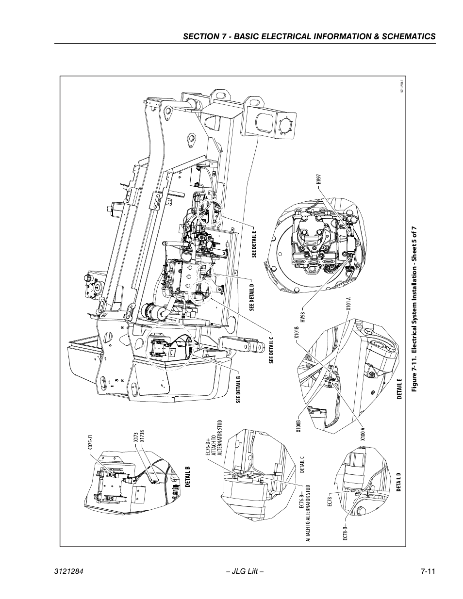 Electrical system installation - sheet 5 of 7 -11 | JLG 18RS Service Manual User Manual | Page 211 / 230