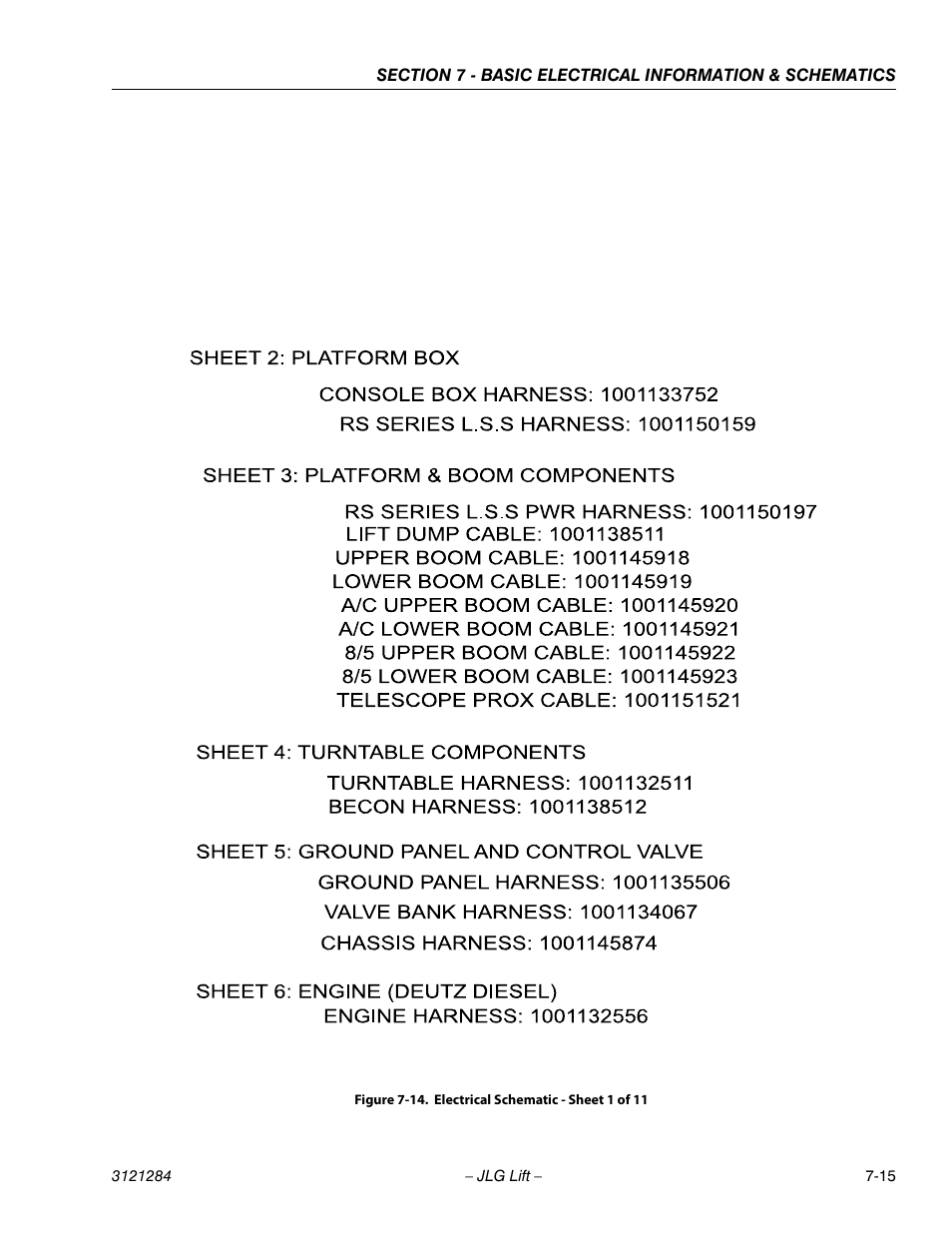 Electrical schematic - sheet 1 of 11 -15, Electrical schematic | JLG 18RS Service Manual User Manual | Page 215 / 230