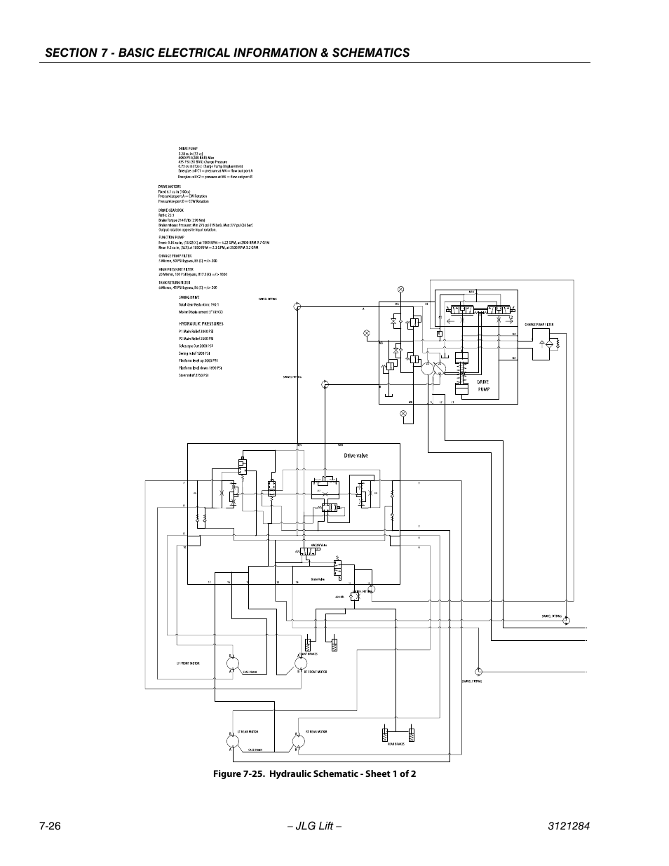 Hydraulic schematic - sheet 1 of 2 -26 | JLG 18RS Service Manual User Manual | Page 226 / 230