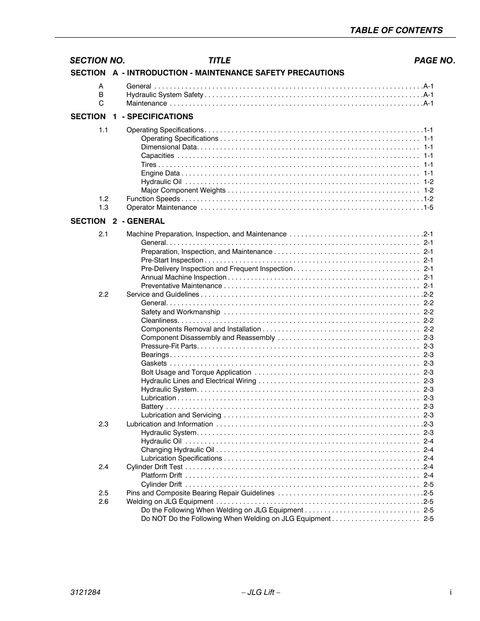 JLG 18RS Service Manual User Manual | Page 5 / 230