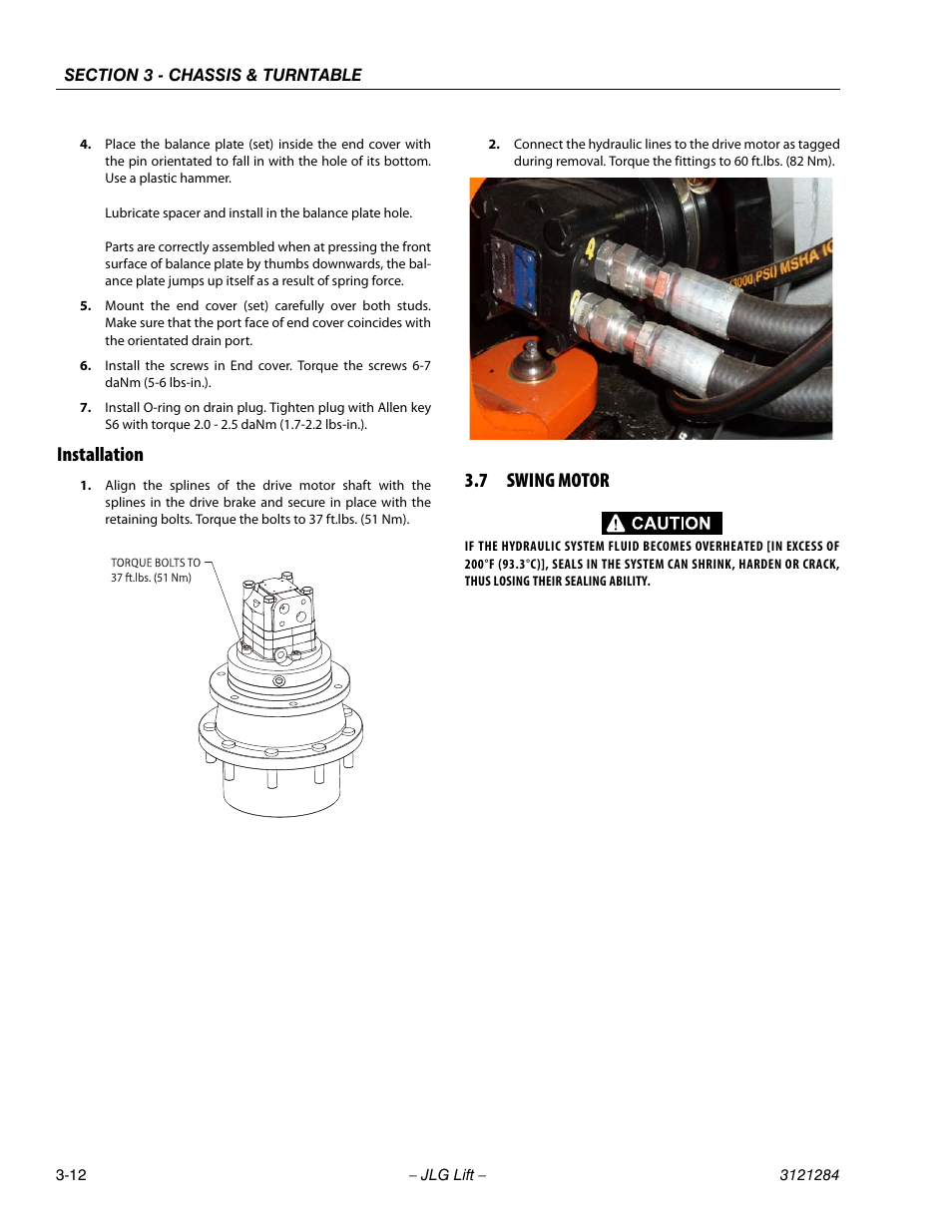 Installation, 7 swing motor, Installation -12 | Swing motor -12 | JLG 18RS Service Manual User Manual | Page 50 / 230