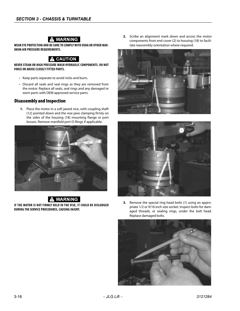 Disassembly and inspection, Disassembly and inspection -16 | JLG 18RS Service Manual User Manual | Page 54 / 230