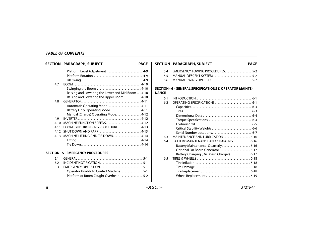 JLG M400 Operator Manual User Manual | Page 8 / 108