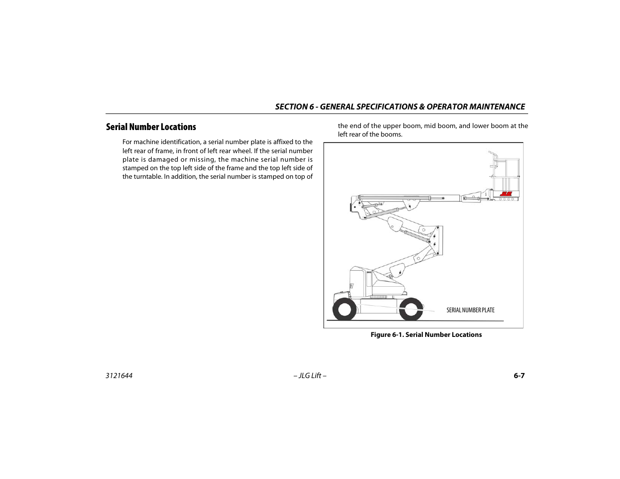 Serial number locations, Serial number locations -7 | JLG M400 Operator Manual User Manual | Page 89 / 108