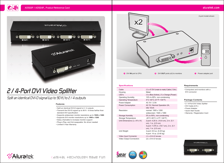 Aluratek ADS04F User Manual | 1 page