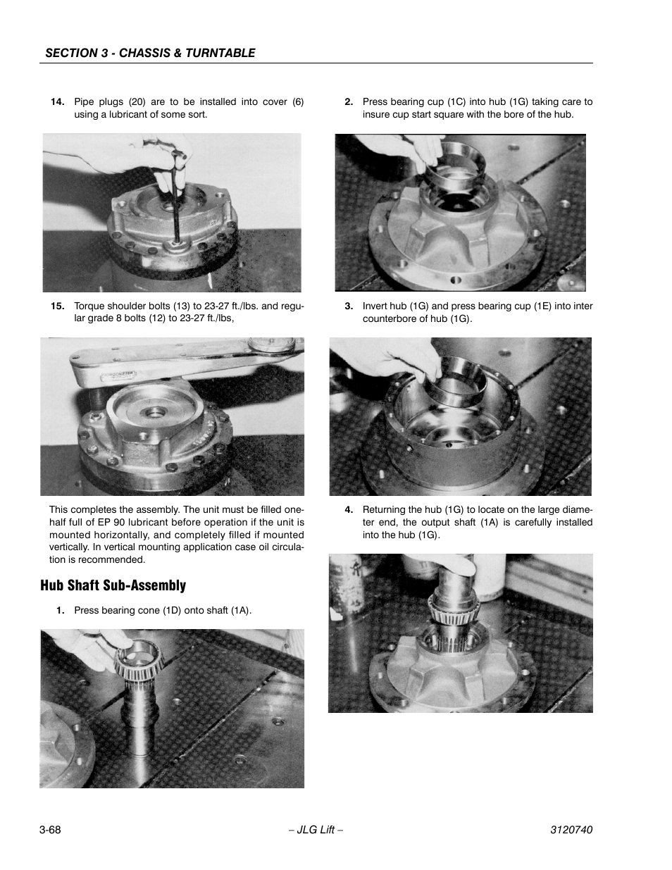 Hub shaft sub-assembly, Hub shaft sub-assembly -68 | JLG 800A_AJ ANSI Service Manual User Manual | Page 124 / 464