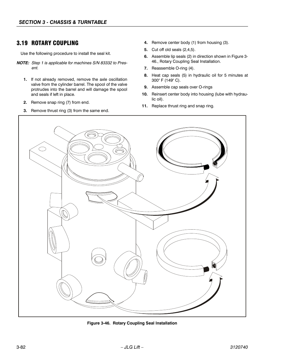 19 rotary coupling, Rotary coupling -82, Rotary coupling seal installation -82 | JLG 800A_AJ ANSI Service Manual User Manual | Page 138 / 464