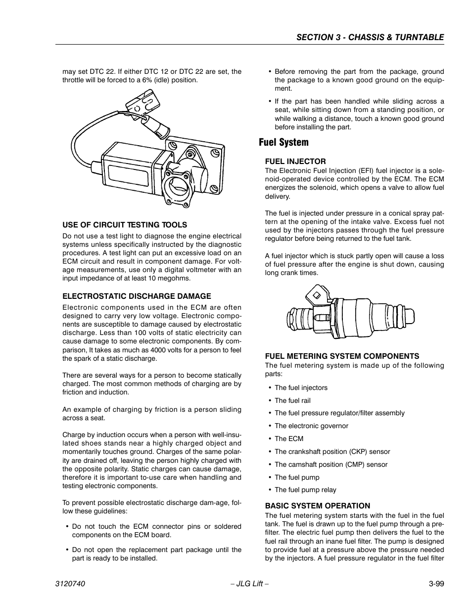 Fuel system, Fuel system -99 | JLG 800A_AJ ANSI Service Manual User Manual | Page 155 / 464