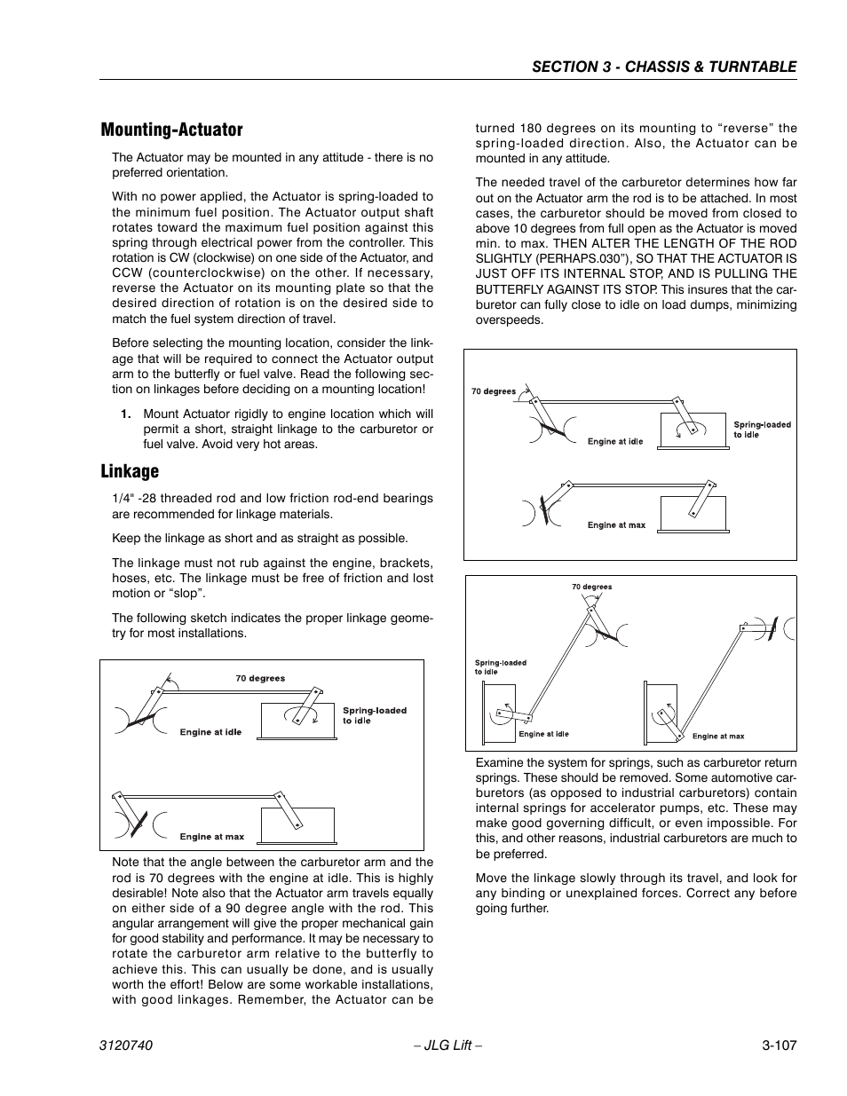 Mounting-actuator, Linkage, Mounting-actuator -107 linkage -107 | JLG 800A_AJ ANSI Service Manual User Manual | Page 163 / 464