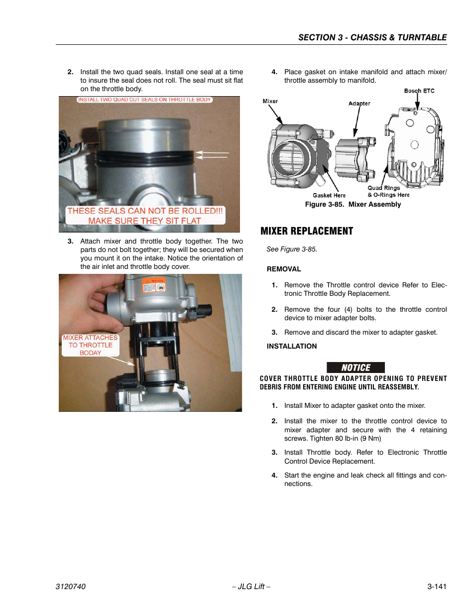 Mixer replacement, Mixer replacement -141, Mixer assembly -141 | JLG 800A_AJ ANSI Service Manual User Manual | Page 197 / 464