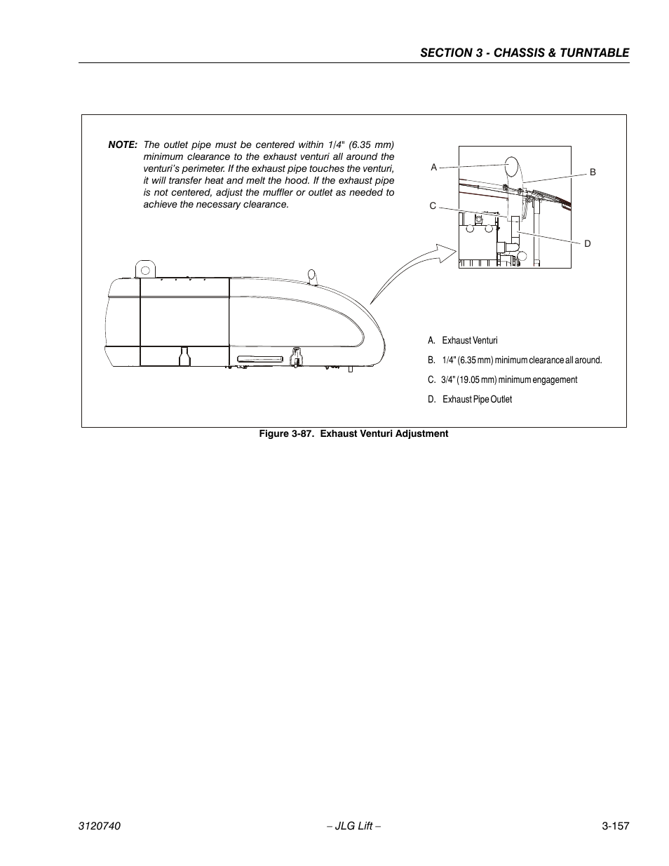 Exhaust venturi adjustment -157 | JLG 800A_AJ ANSI Service Manual User Manual | Page 213 / 464