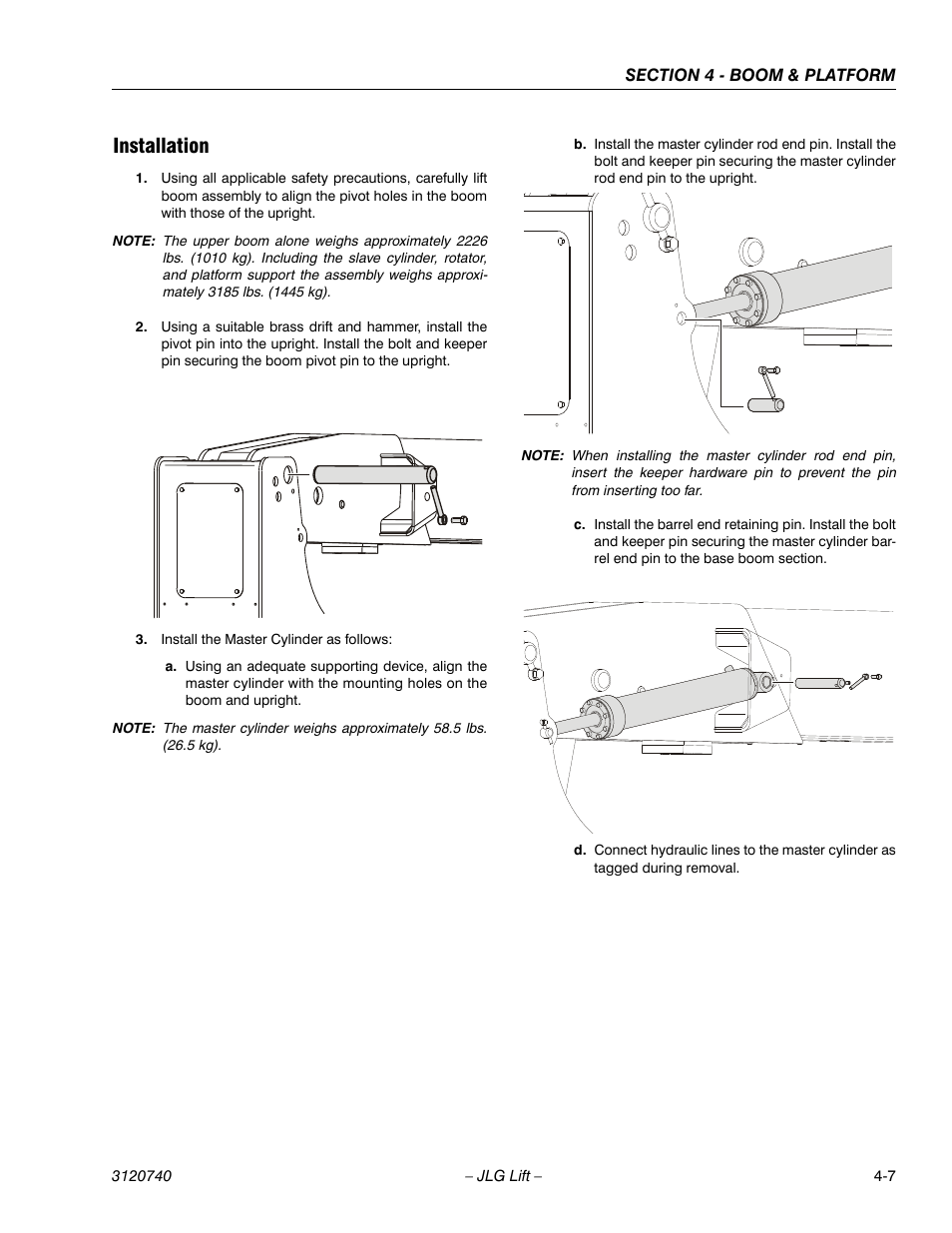Installation, Installation -7 | JLG 800A_AJ ANSI Service Manual User Manual | Page 221 / 464