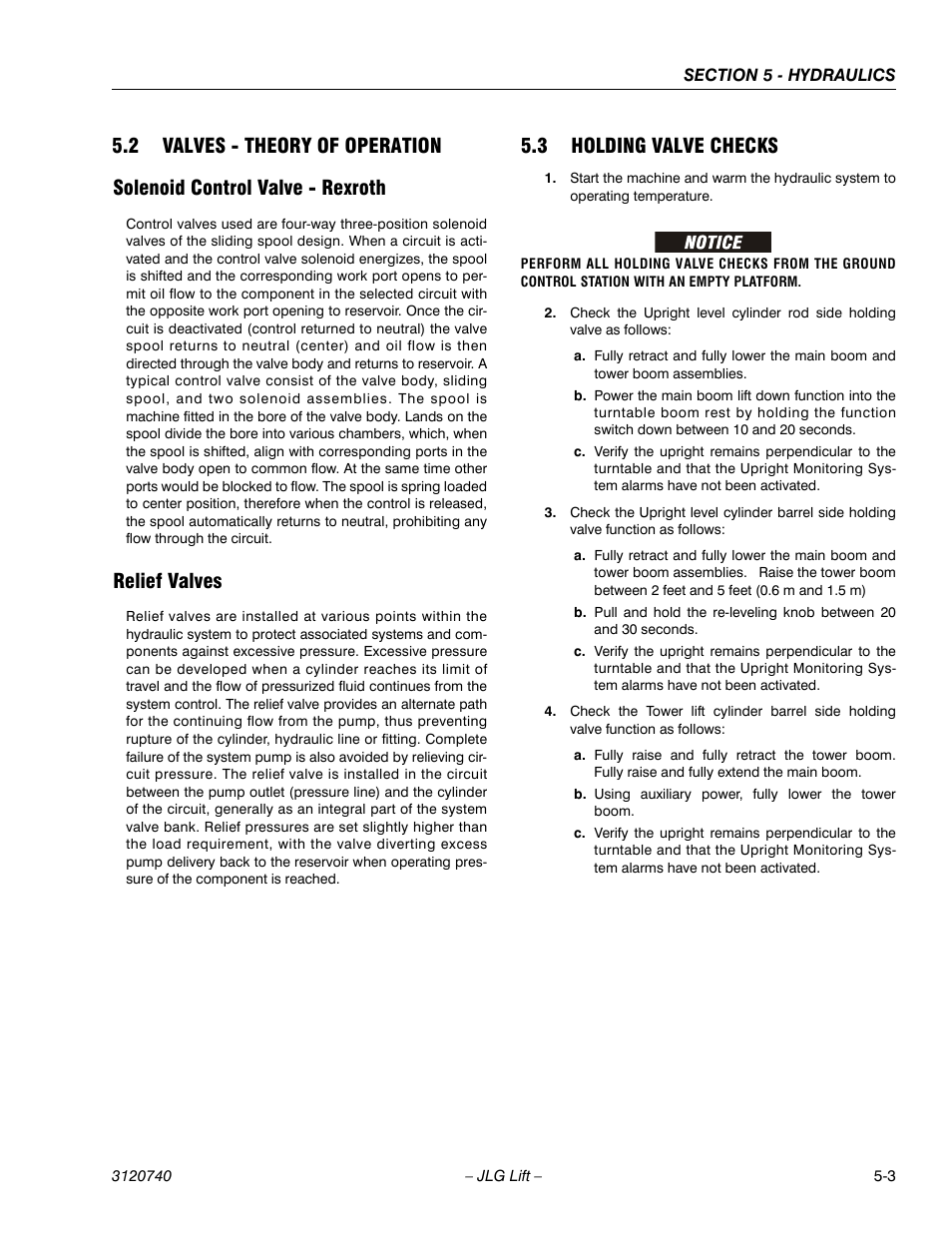 2 valves - theory of operation, Solenoid control valve - rexroth, Relief valves | 3 holding valve checks, Valves - theory of operation -3, Holding valve checks -3 | JLG 800A_AJ ANSI Service Manual User Manual | Page 283 / 464