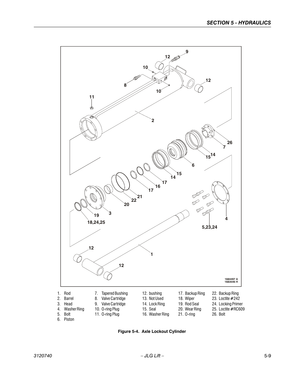 Axle lockout cylinder -9 | JLG 800A_AJ ANSI Service Manual User Manual | Page 289 / 464