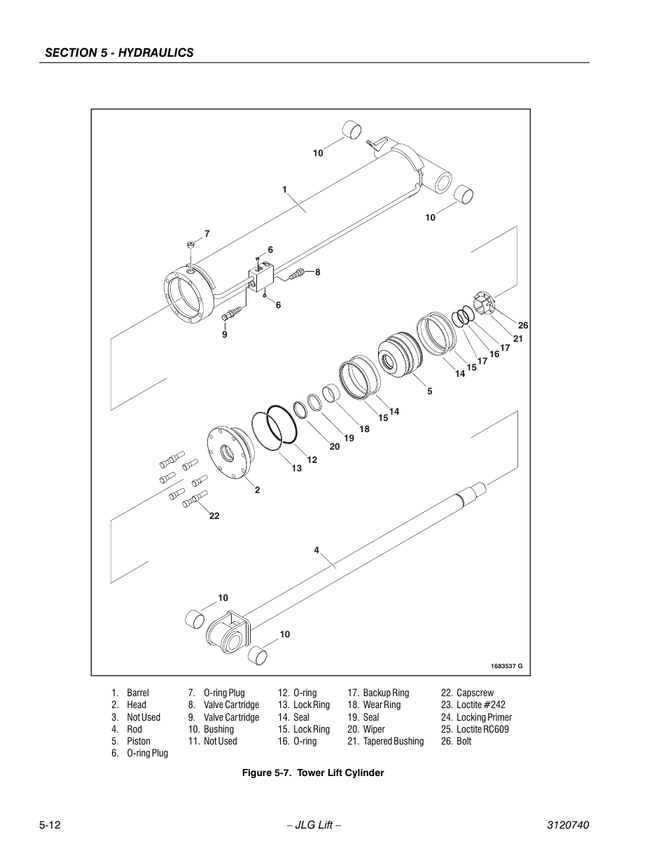 Tower lift cylinder -12 | JLG 800A_AJ ANSI Service Manual User Manual | Page 292 / 464