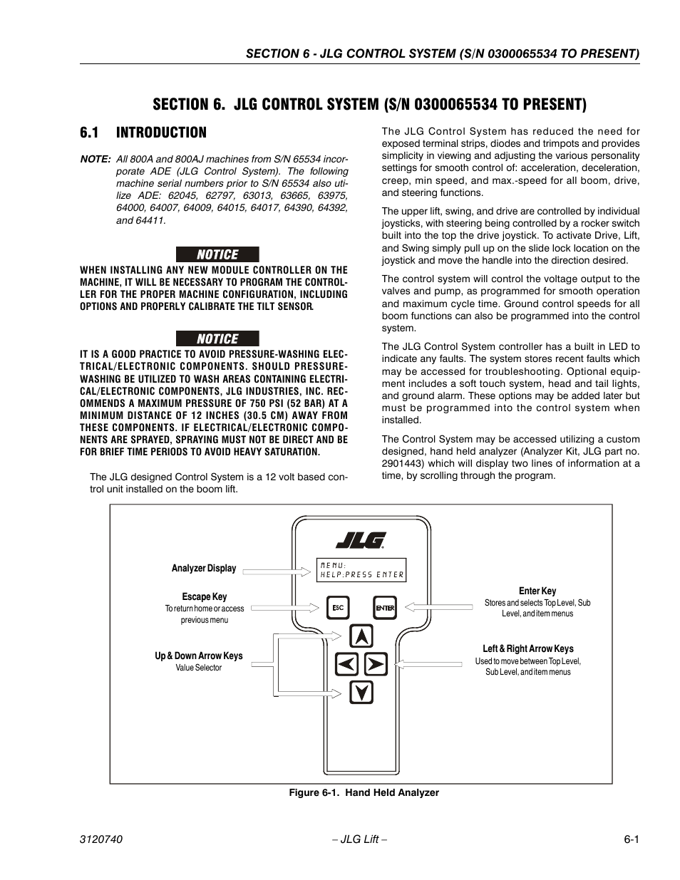 1 introduction, Introduction -1, Hand held analyzer -1 | JLG 800A_AJ ANSI Service Manual User Manual | Page 331 / 464