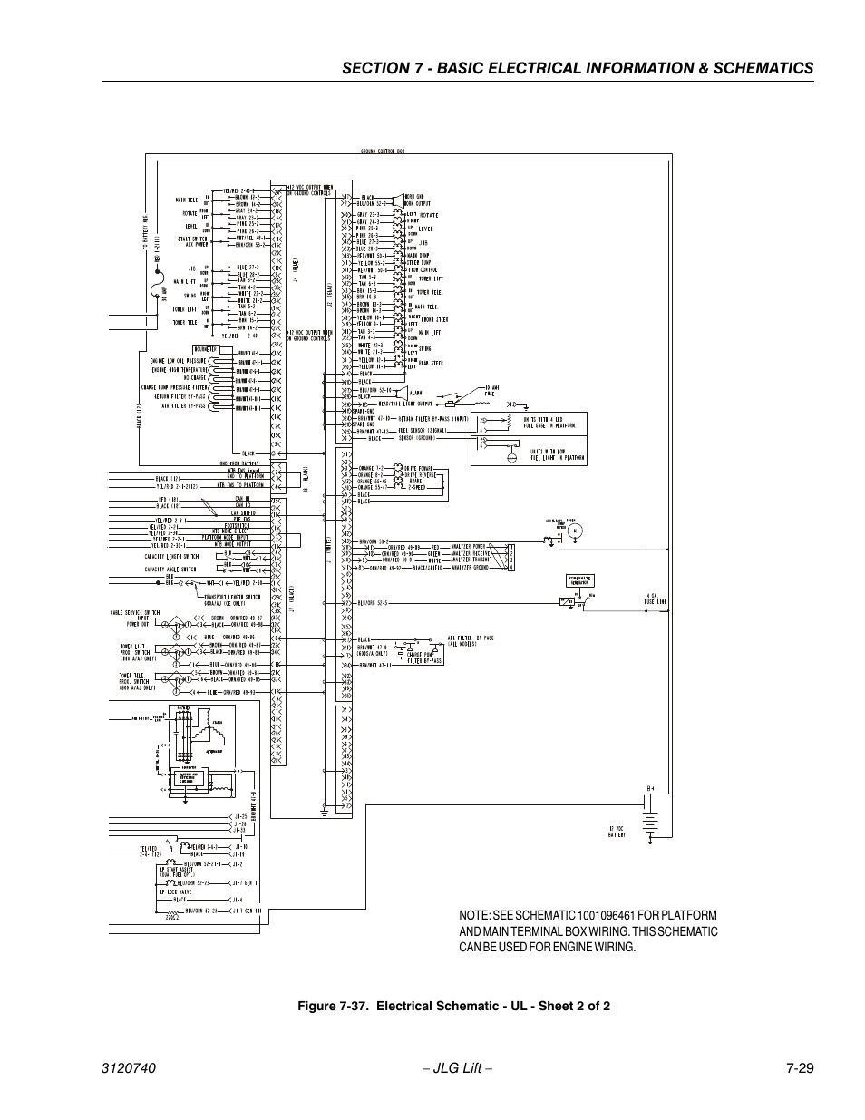 Electrical schematic - ul - sheet 2 of 2 -29 | JLG 800A_AJ ANSI Service Manual User Manual | Page 427 / 464