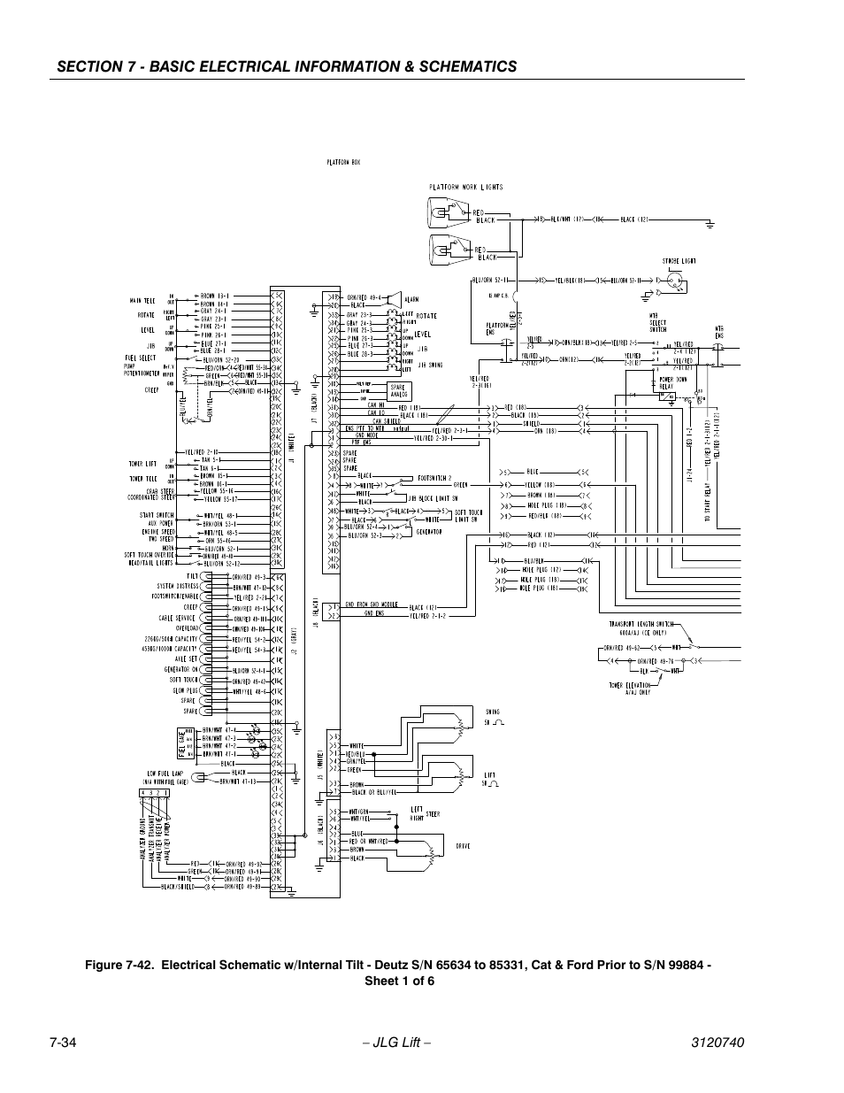 Prior to s/n 99884 - sheet 1 of 6 -34 | JLG 800A_AJ ANSI Service Manual User Manual | Page 432 / 464