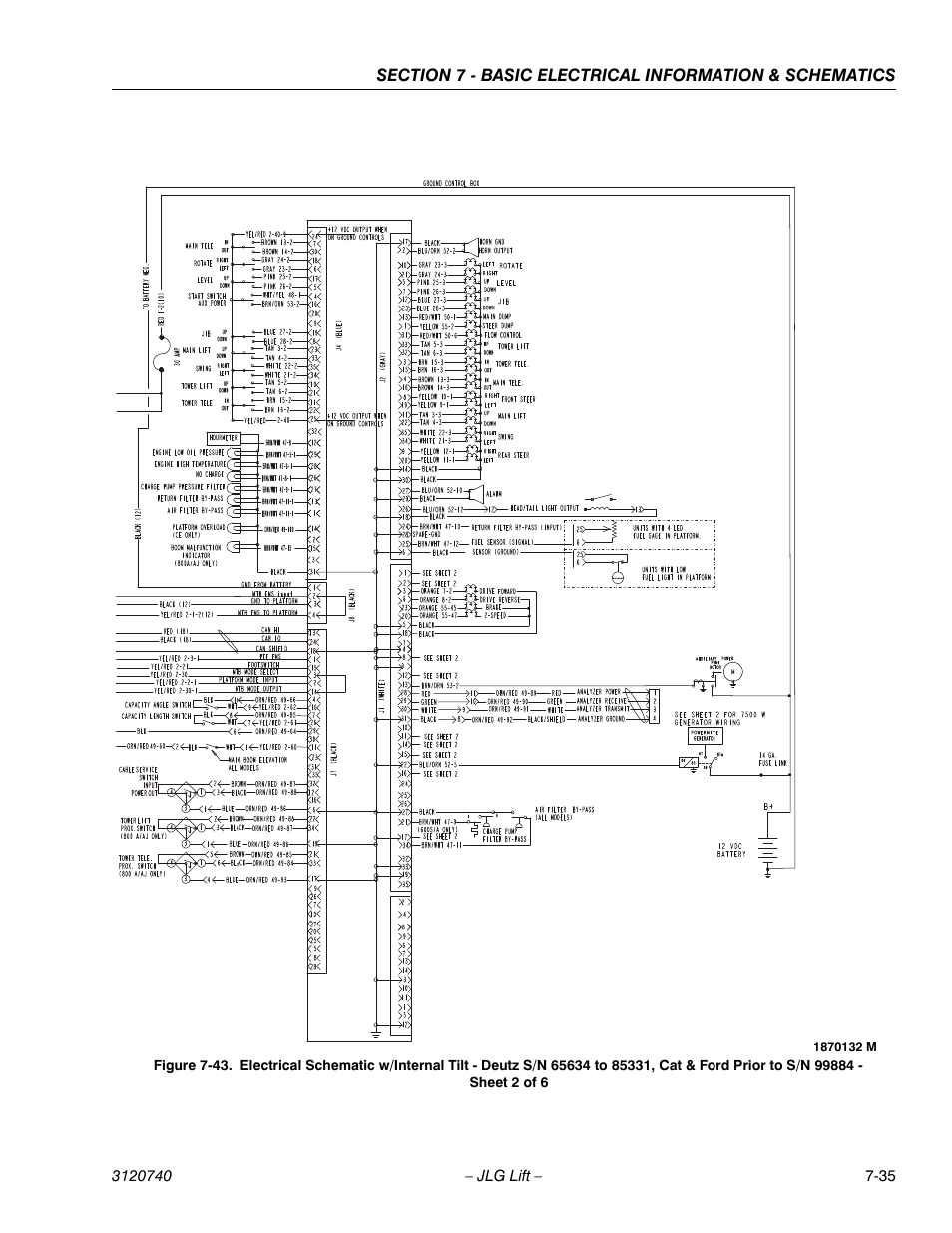 Prior to s/n 99884 - sheet 2 of 6 -35 | JLG 800A_AJ ANSI Service Manual User Manual | Page 433 / 464