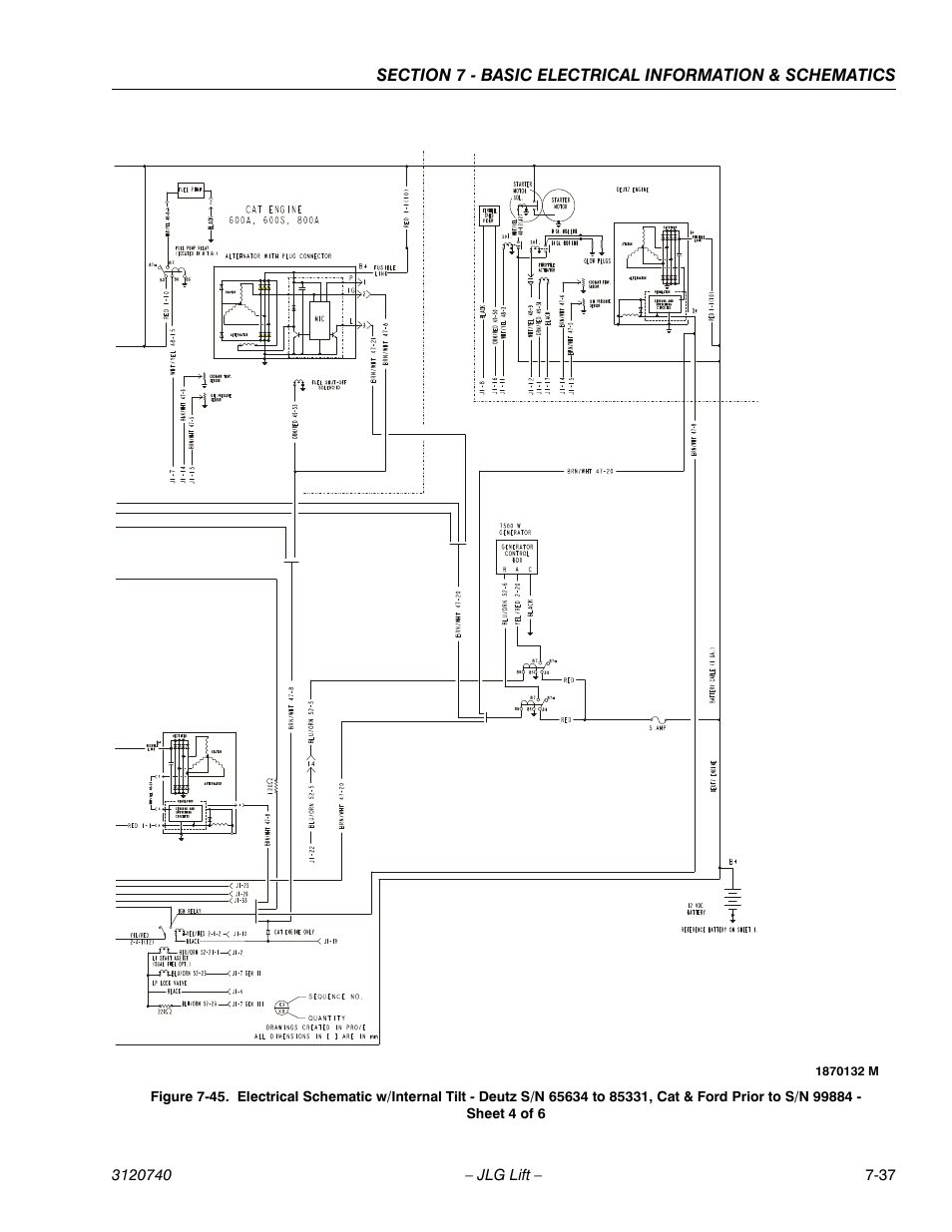 Prior to s/n 99884 - sheet 4 of 6 -37 | JLG 800A_AJ ANSI Service Manual User Manual | Page 435 / 464