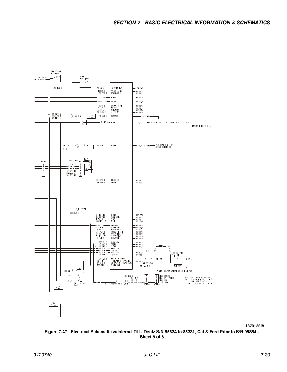 Prior to s/n 99884 - sheet 6 of 6 -39 | JLG 800A_AJ ANSI Service Manual User Manual | Page 437 / 464