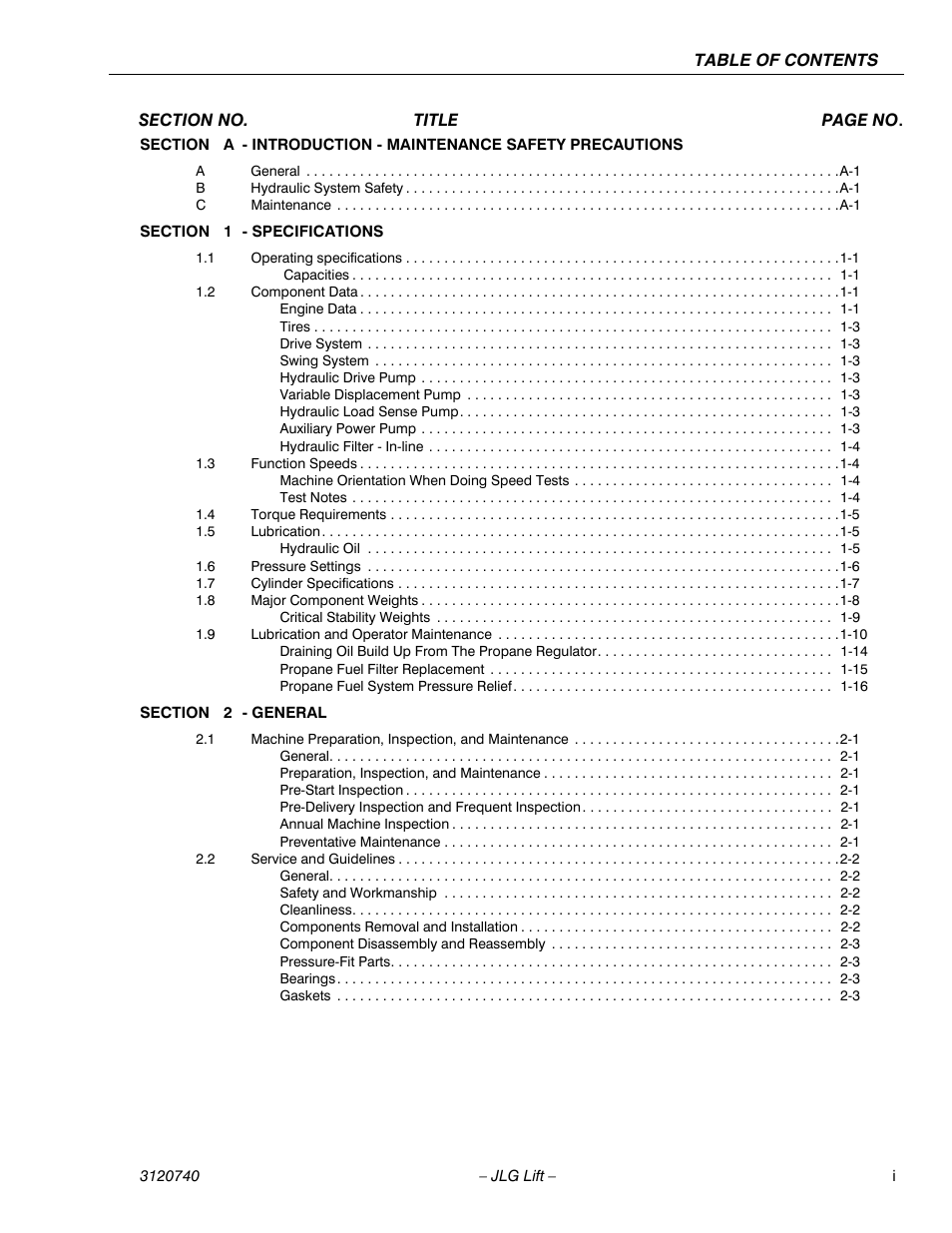 JLG 800A_AJ ANSI Service Manual User Manual | Page 5 / 464