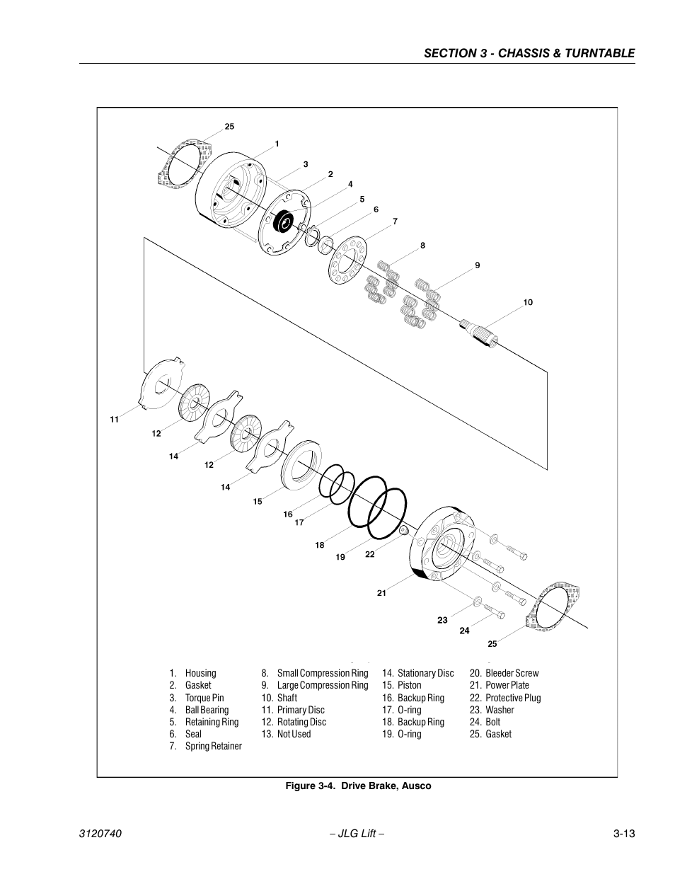 Drive brake, ausco -13 | JLG 800A_AJ ANSI Service Manual User Manual | Page 69 / 464