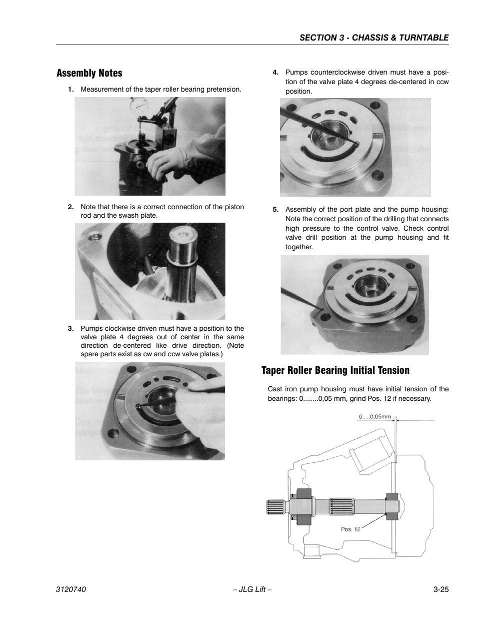 Assembly notes, Taper roller bearing initial tension | JLG 800A_AJ ANSI Service Manual User Manual | Page 81 / 464