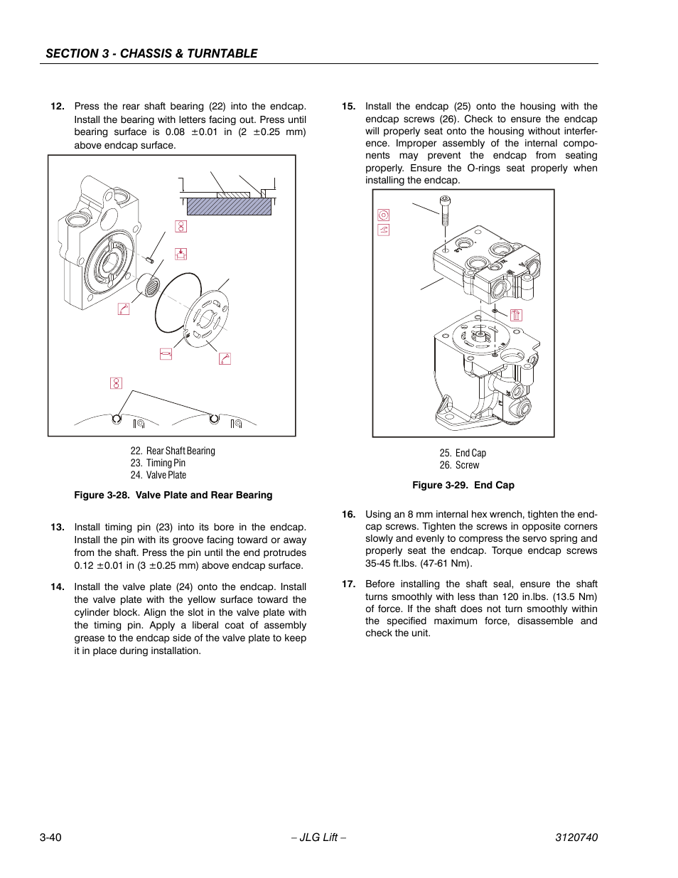 Valve plate and rear bearing -40, End cap -40 | JLG 800A_AJ ANSI Service Manual User Manual | Page 96 / 464