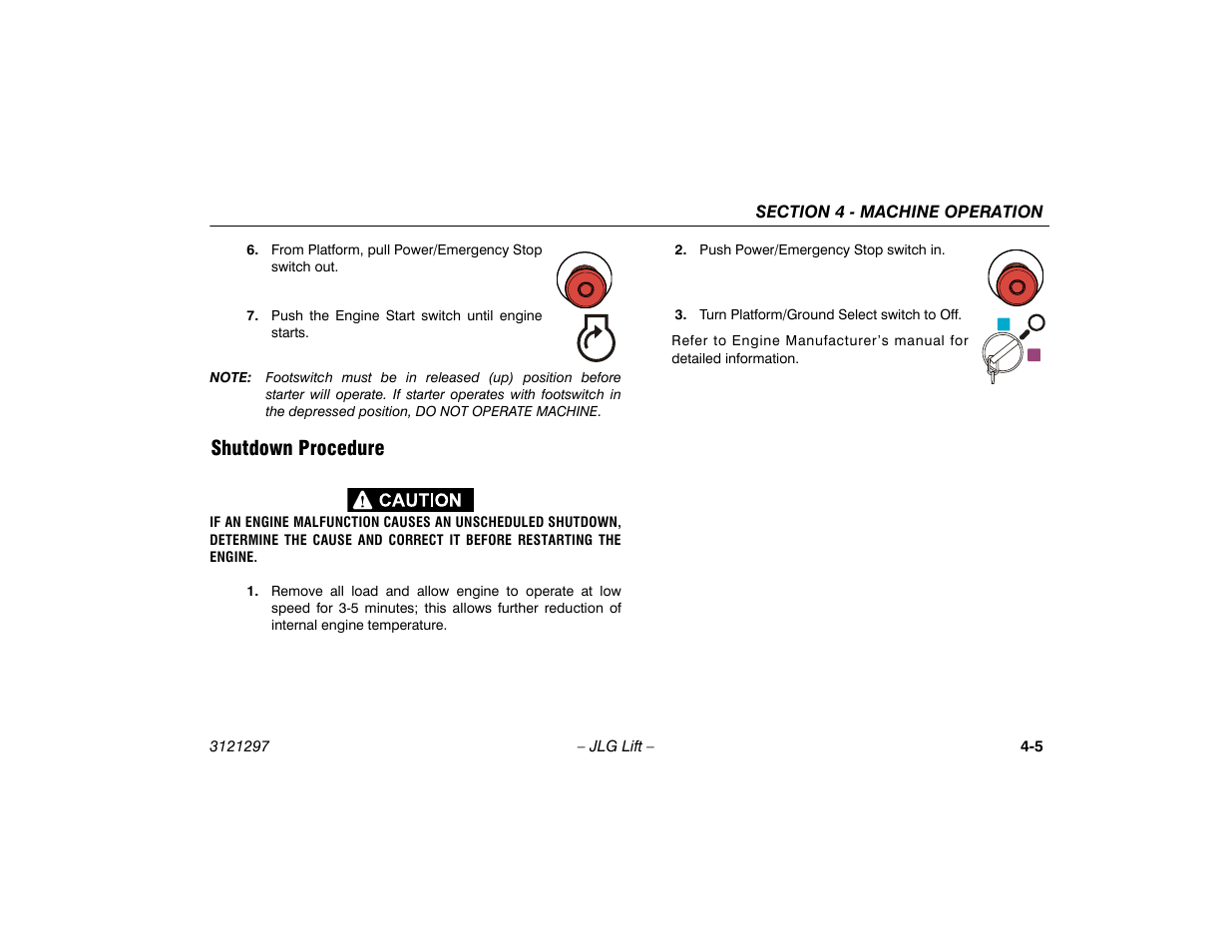 Shutdown procedure, Shutdown procedure -5 | JLG 660SJ Operator Manual User Manual | Page 59 / 118