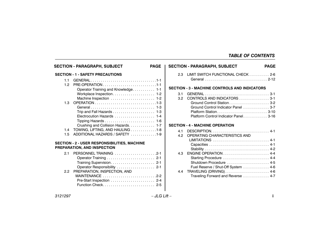 JLG 660SJ Operator Manual User Manual | Page 7 / 118